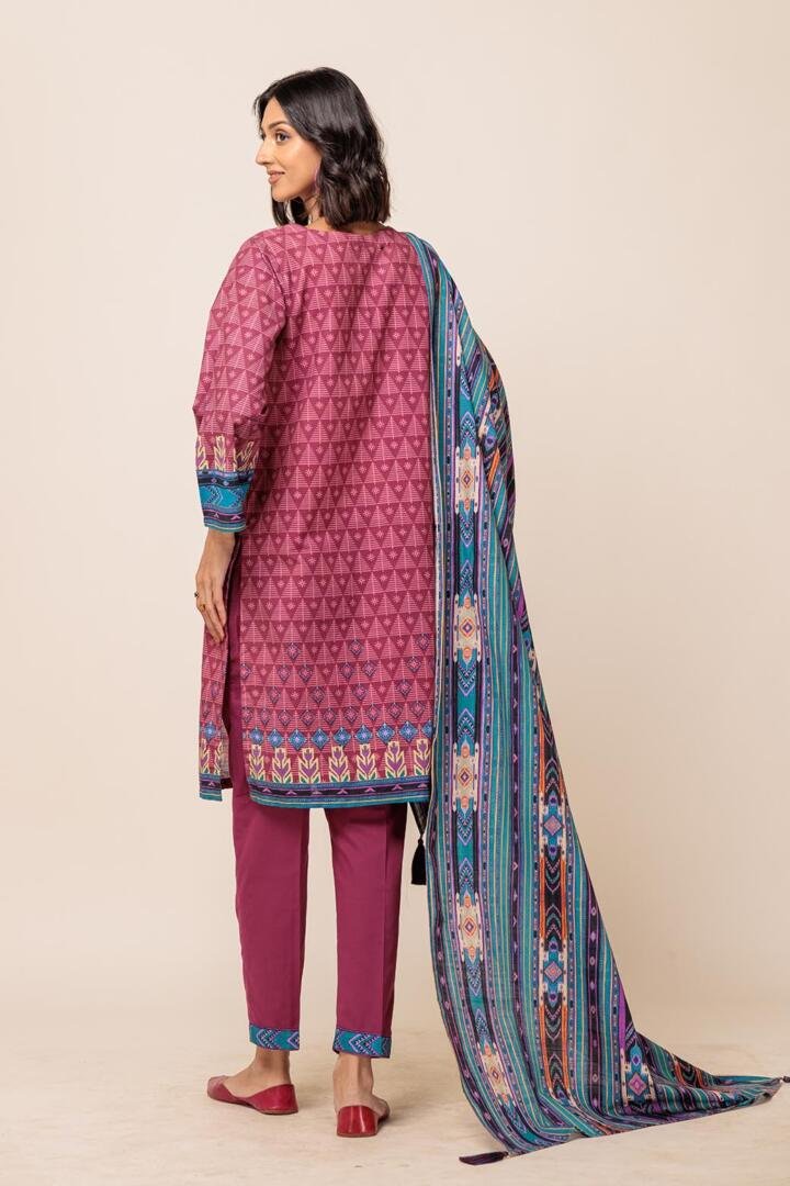 BONANZA SATRANGI 3PC PRINTED KHADDAR SUIT (W23S63P02)