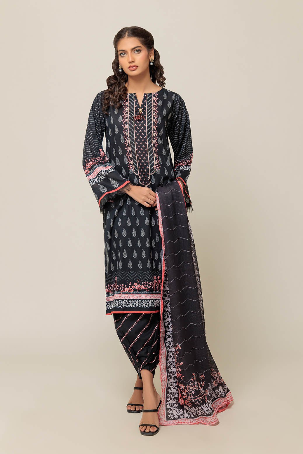 BONANZA SATRANGI 3PC PRINTED LAWN SUIT (1S24P3P175)