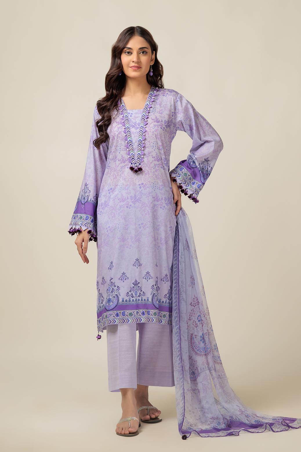 BONANZA SATRANGI 3PC PRINTED CAMBRIC SUIT (RSR233P28)