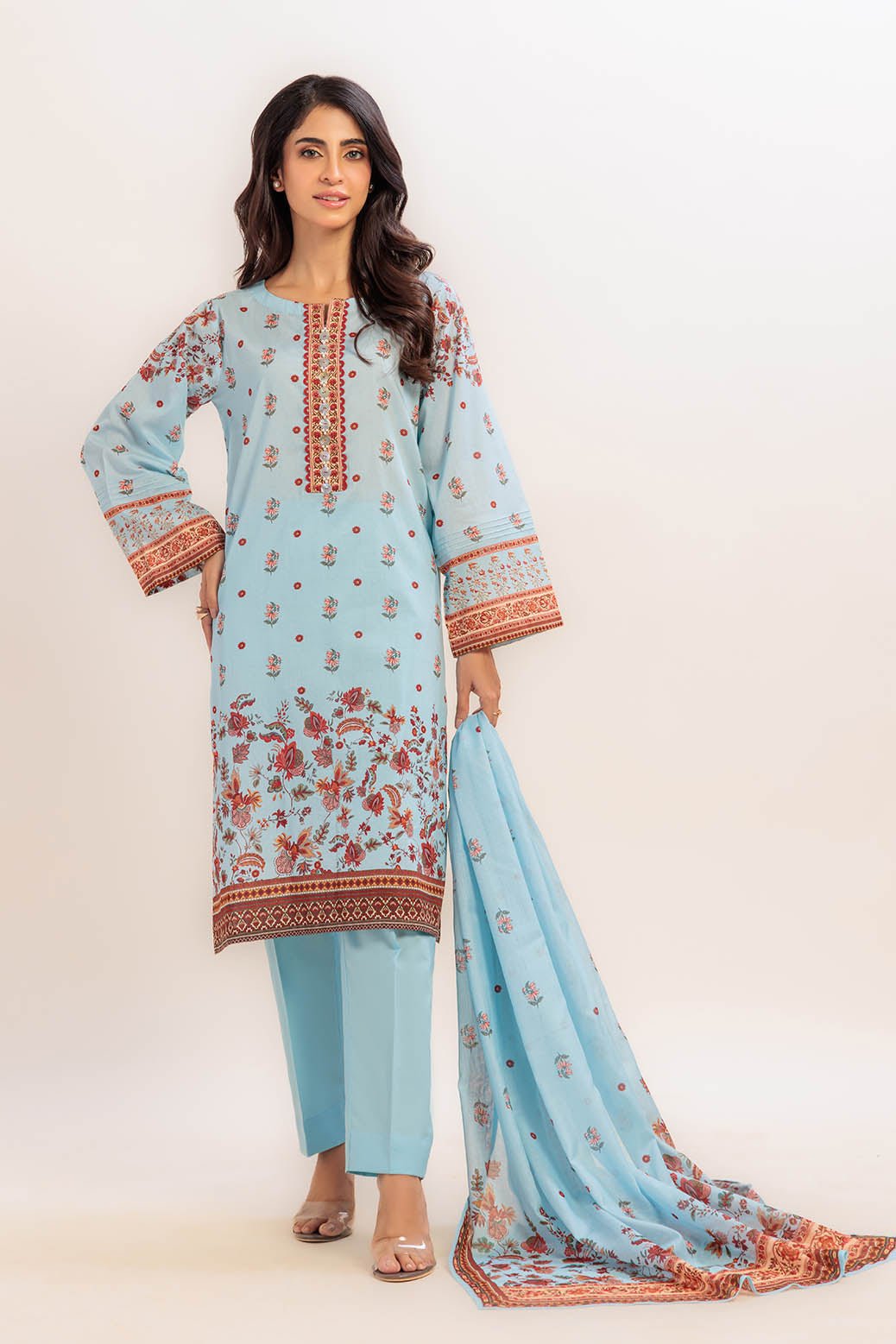 BONANZA SATRANGI 3PC PRINTED LAWN SUIT (1S24P3P844)