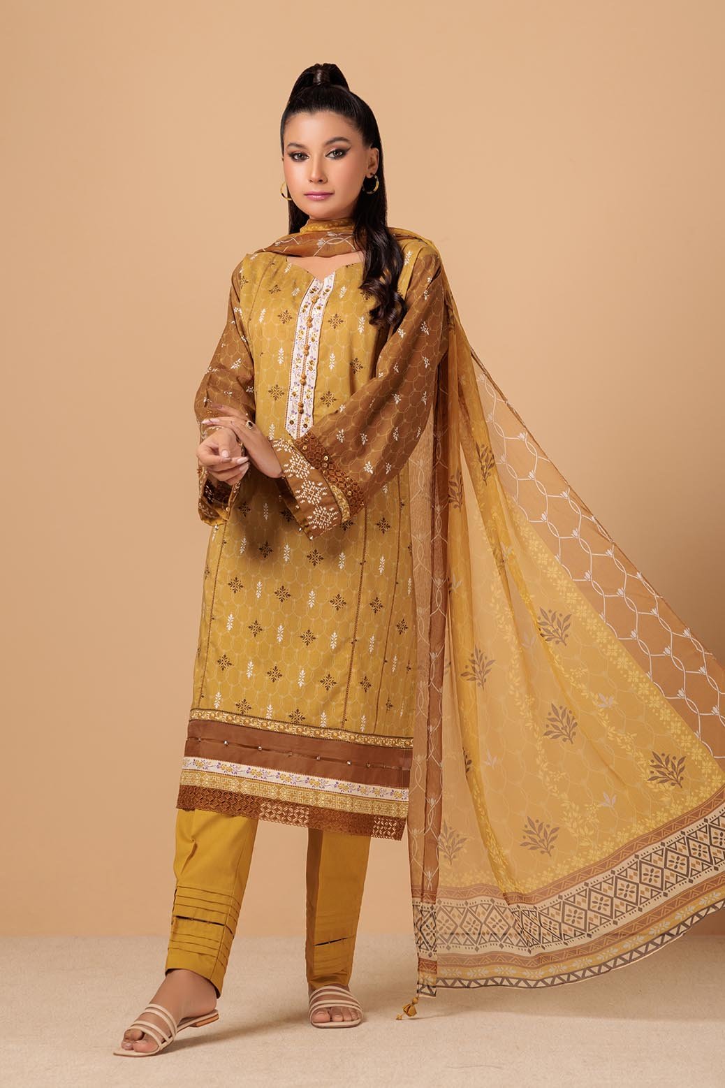 BONANZA SATRANGI 3PC PRINTED CAMBRIC SUIT (RSR233P18)