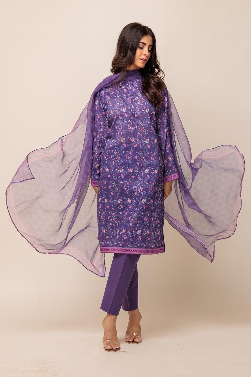 BONANZA SATRANGI 3PC PRINTED CAMBRIC SUIT (ASR233P21)
