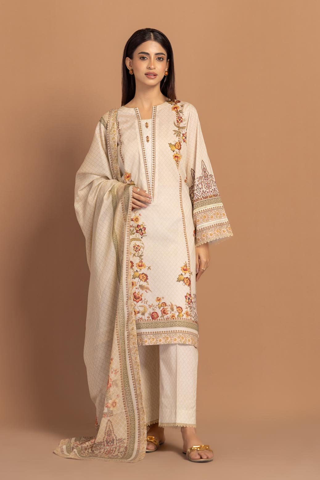 BONANZA SATRANGI 3PC PRINTED LAWN SUIT (6S24U3P224)