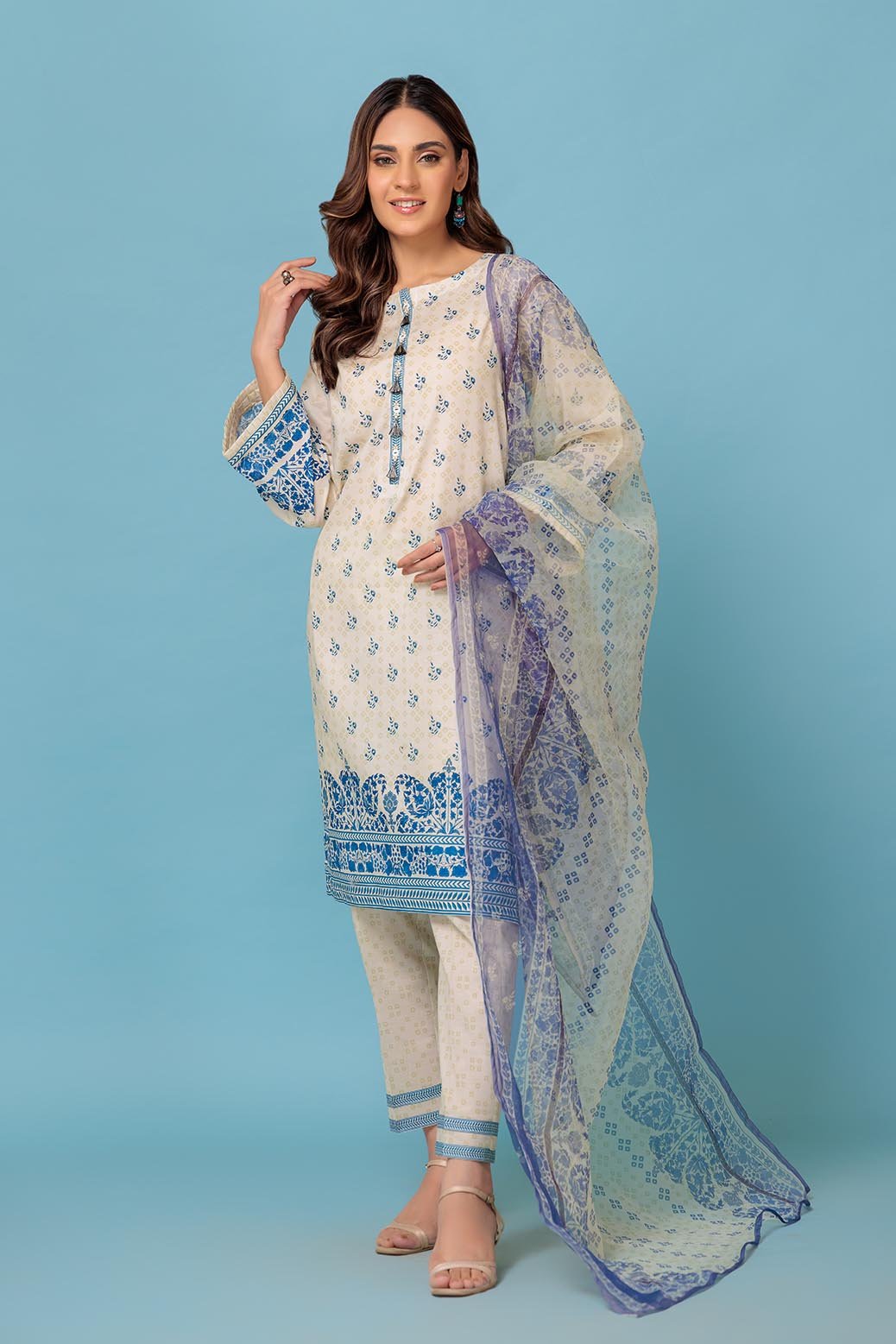 BONANZA SATRANGI 3PC PRINTED LAWN SUIT (1S24P3P420)