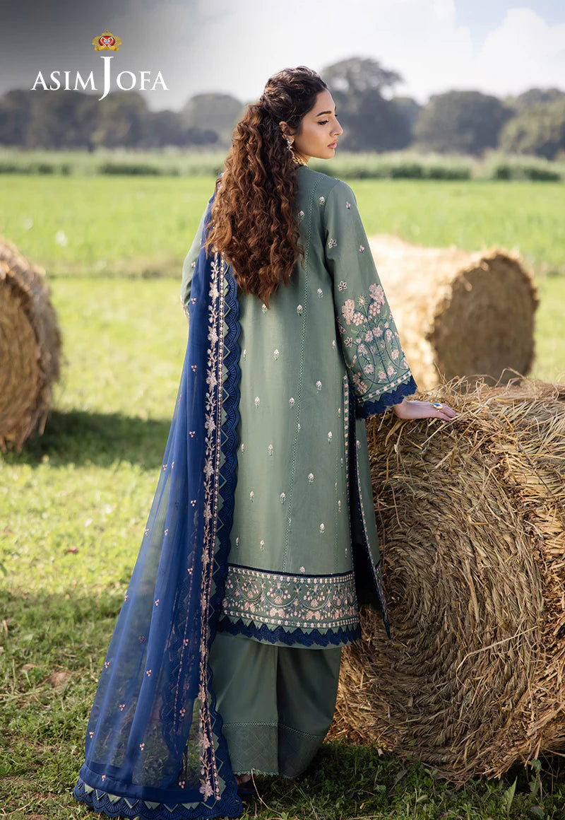 Asim Jofa 3Pc Embroidered Lawn Suit AJELL-14 gulbuy.com