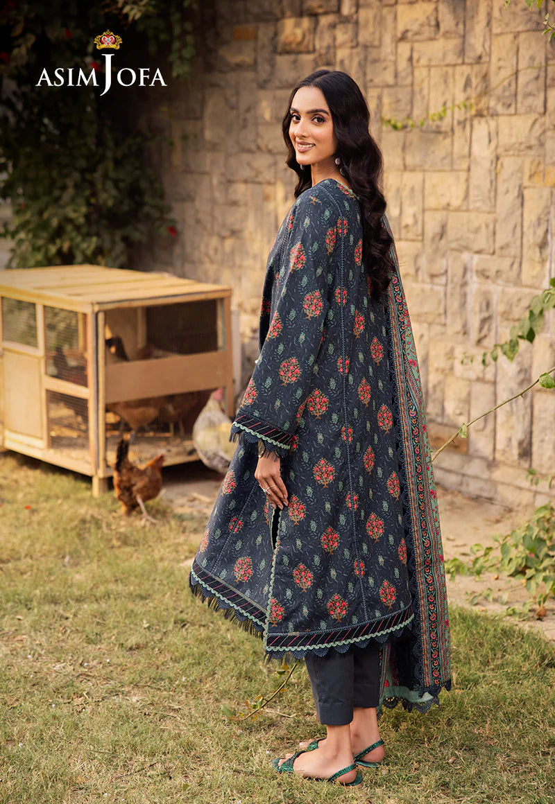 Asim Jofa 3Pc Printed Lawn Suit AJUBJ-17 gulbuy.com