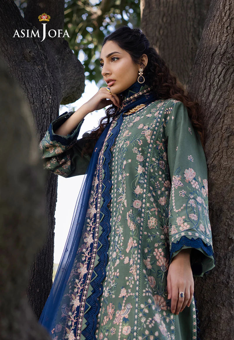 Asim Jofa 3Pc Embroidered Lawn Suit AJELL-14 gulbuy.com