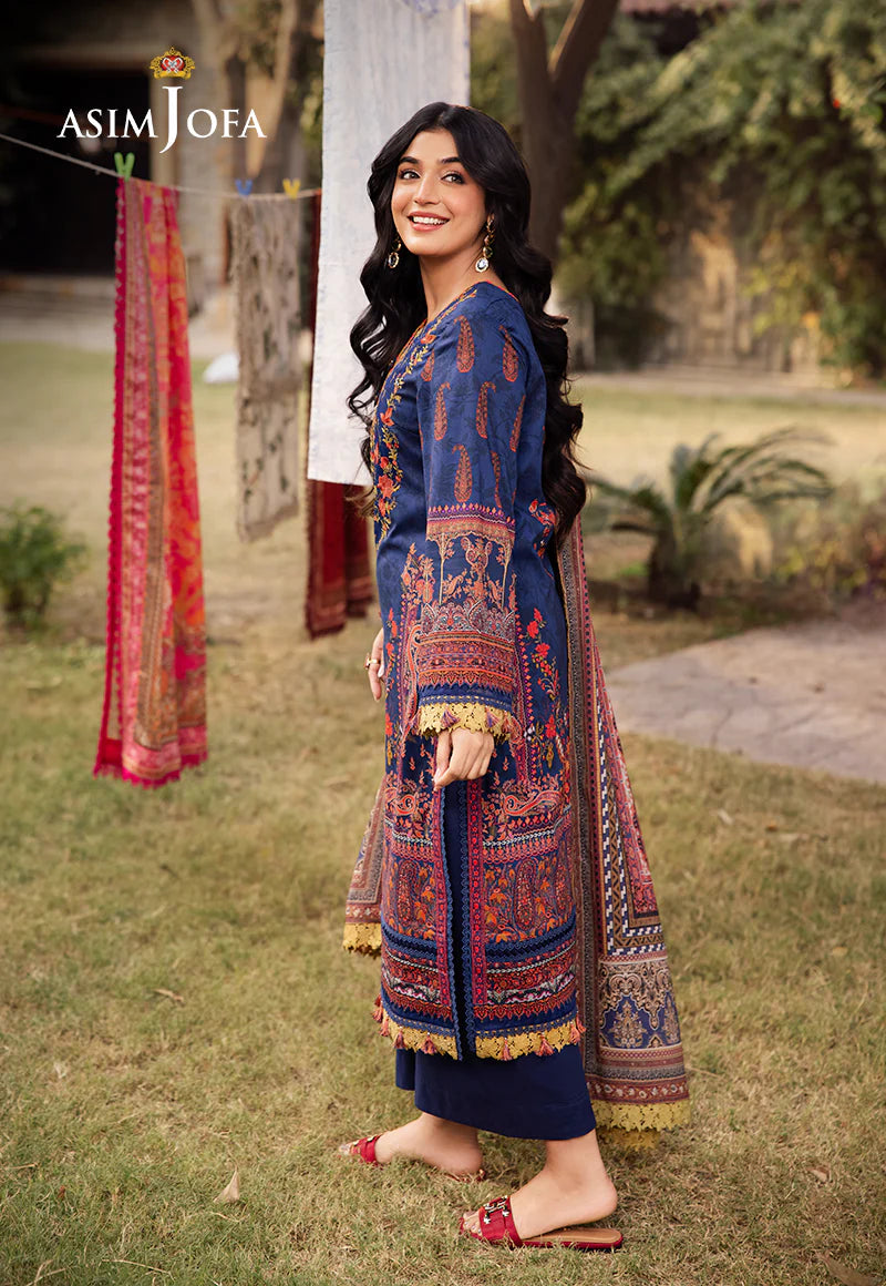 Asim Jofa 3Pc Embroidered Lawn Suit AJUBJ-08 gulbuy.com