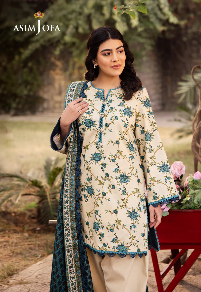 Asim Jofa 3Pc Embroidered Lawn Suit AJUBJ-34 gulbuy.com