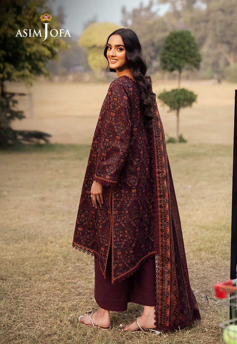 Asim Jofa 3Pc Printed Lawn Suit AJUBJ-28 gulbuy.com