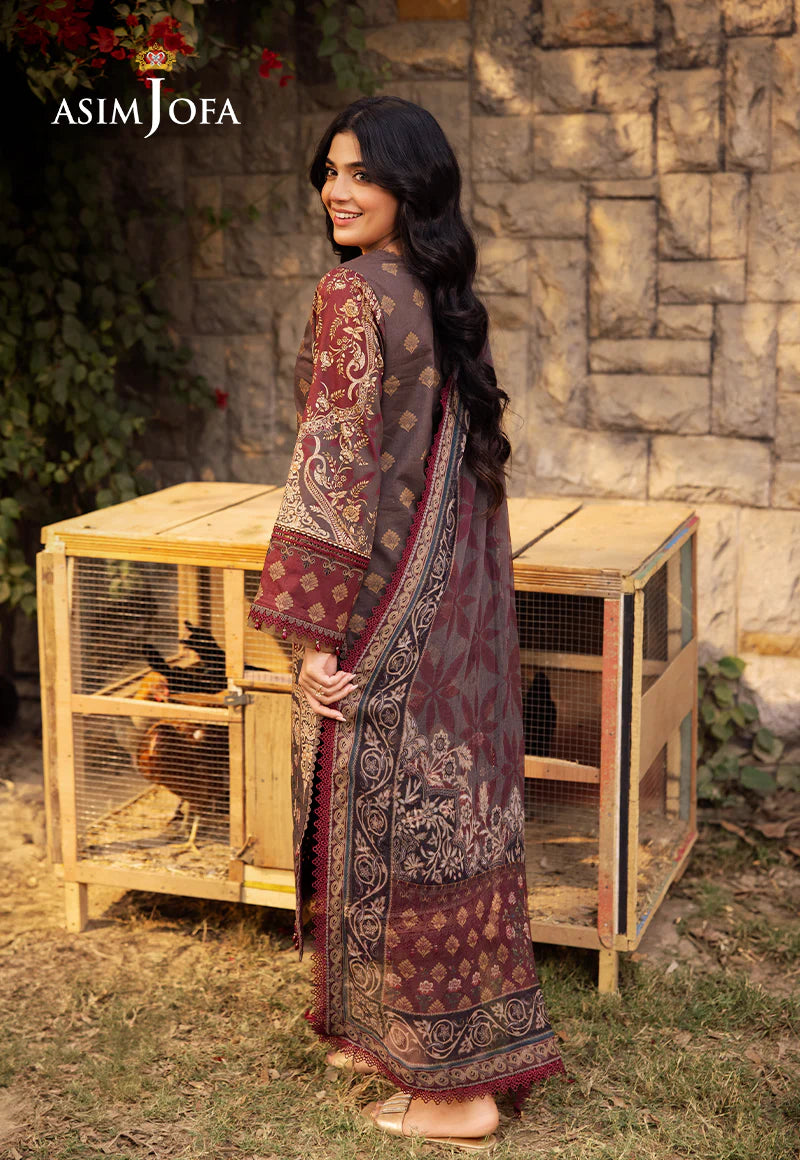 Asim Jofa 3Pc Embroidered Lawn Suit AJUBJ-01 gulbuy.com