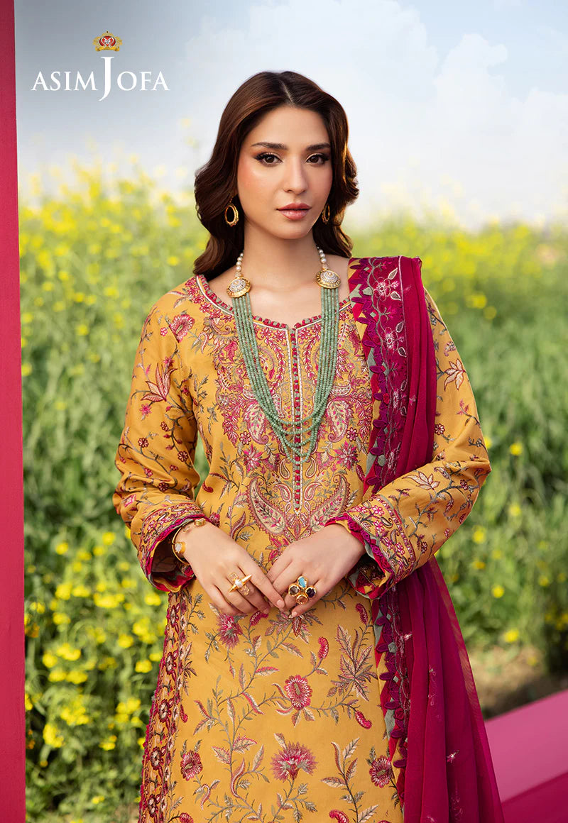 Asim Jofa 3Pc Embroidered Lawn Suit AJELL-07 gulbuy.com