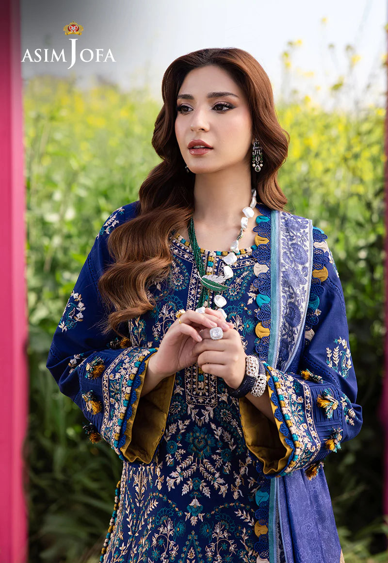 Asim Jofa 3Pc Embroidered Lawn Suit AJELL-11 gulbuy.com