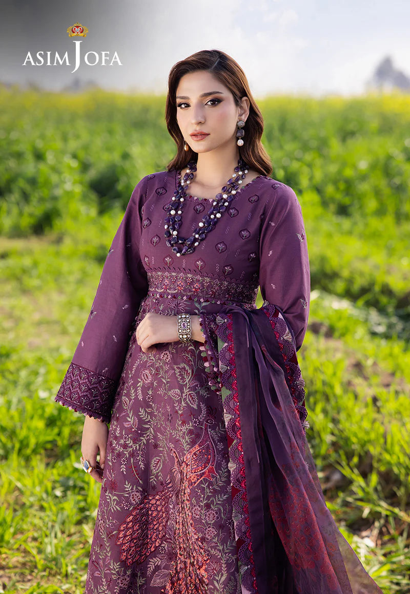 Asim Jofa 3Pc Embroidered Lawn Suit AJELL-18 gulbuy.com