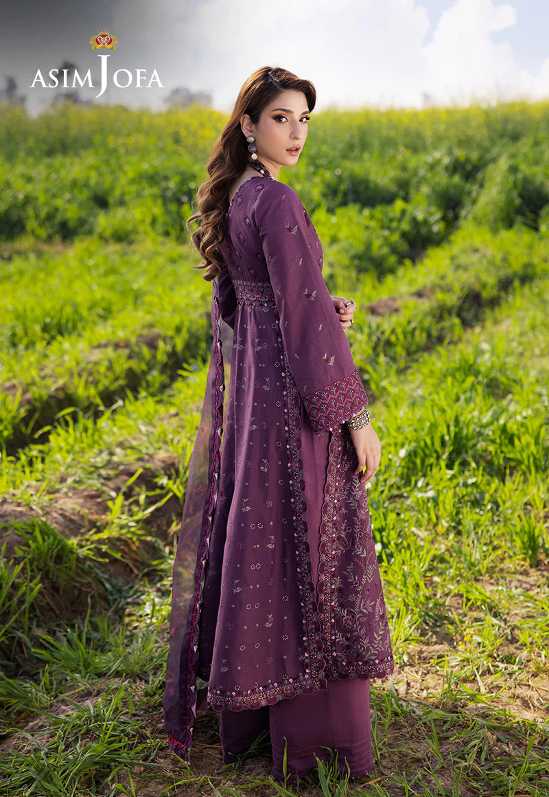Asim Jofa 3Pc Embroidered Lawn Suit AJELL-18 gulbuy.com