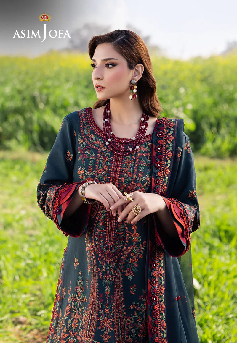 Asim Jofa 3Pc Embroidered Lawn Suit AJELL-04 gulbuy.com