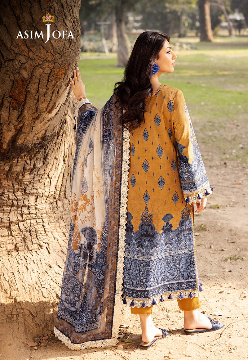 Asim Jofa 3Pc Embroidered Lawn Suit AJUBJ-10 gulbuy.com
