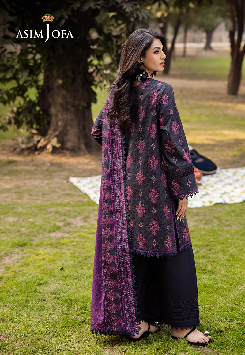 Asim Jofa 3Pc Printed Lawn Suit AJUBJ-24 gulbuy.com