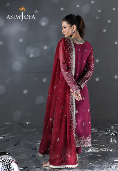 Asim jofa 3Pc Embroidered Chiffon Suit AJUEV-19 gulbuy.com