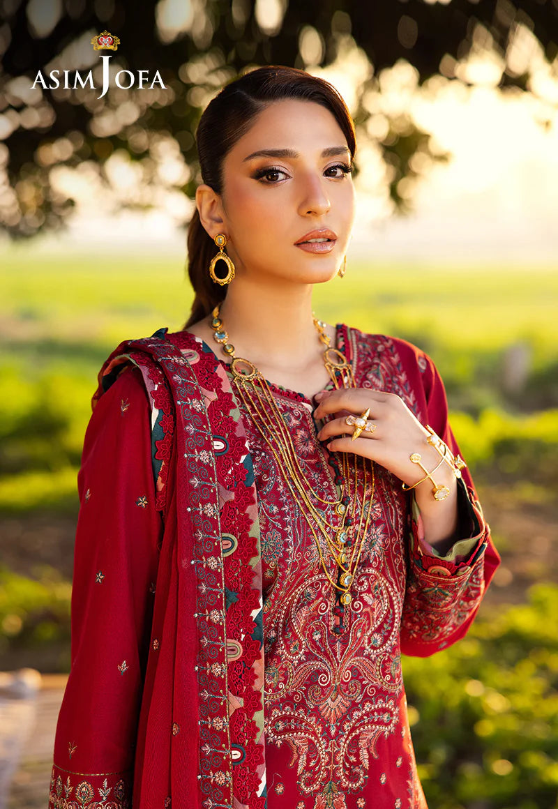 Asim Jofa 3Pc Embroidered Lawn Suit AJELL-06 gulbuy.com