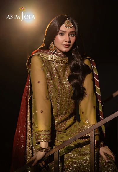 ASIM JOFA 3Pc Embroidered Chiffon SUIT AJFO-07 gulbuy.com