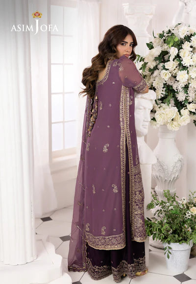 Asim jofa 3Pc Embroidered Chiffon Suit AJIZL-16 gulbuy.com