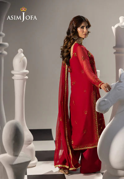 Asim jofa 3Pc Embroidered Chiffon Suit AJIZL-19 gulbuy.com