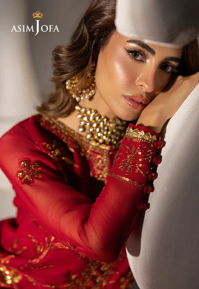 Asim jofa 3Pc Embroidered Chiffon Suit AJIZL-19 gulbuy.com
