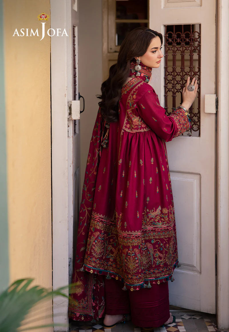 Asim Jofa 3Pc Embroidered Twill Suit AJKI-10 gulbuy.com