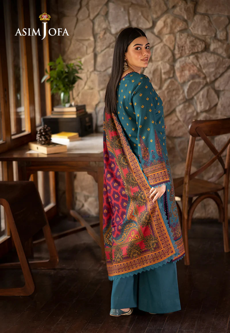 Asim Jofa 3Pc digital Printed Khaddar Suit AJUW-52 gulbuy.com