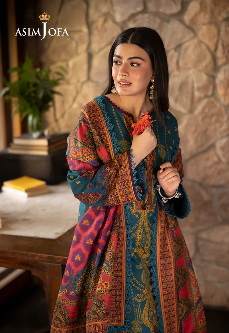 Asim Jofa 3Pc digital Printed Khaddar Suit AJUW-52 gulbuy.com
