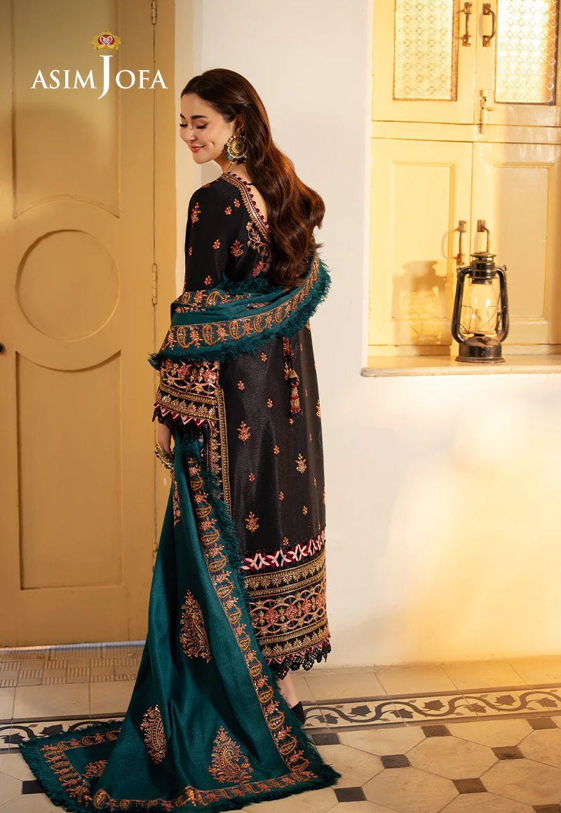 Asim Jofa 3Pc Embroidered Twill Suit AJKI-06 gulbuy.com