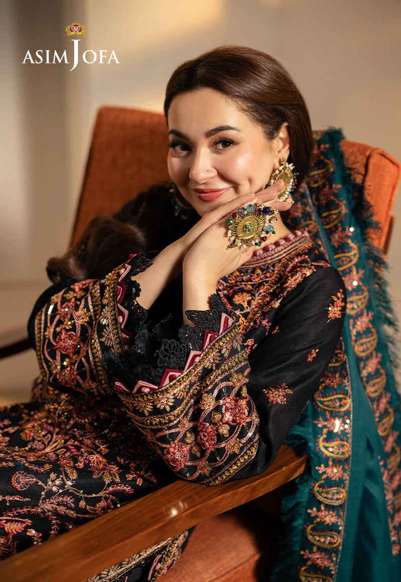 Asim Jofa 3Pc Embroidered Twill Suit AJKI-06 gulbuy.com