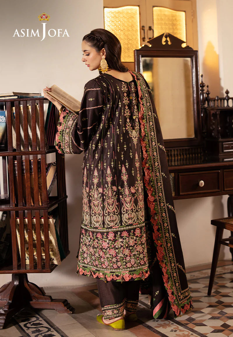 Asim Jofa 3Pc Embroidered Twill Suit AJKI-09 gulbuy.com