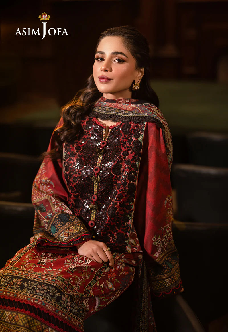 Asim Jofa 3Pc Embroidered Lawn Suit AJUBJ-09 gulbuy.com