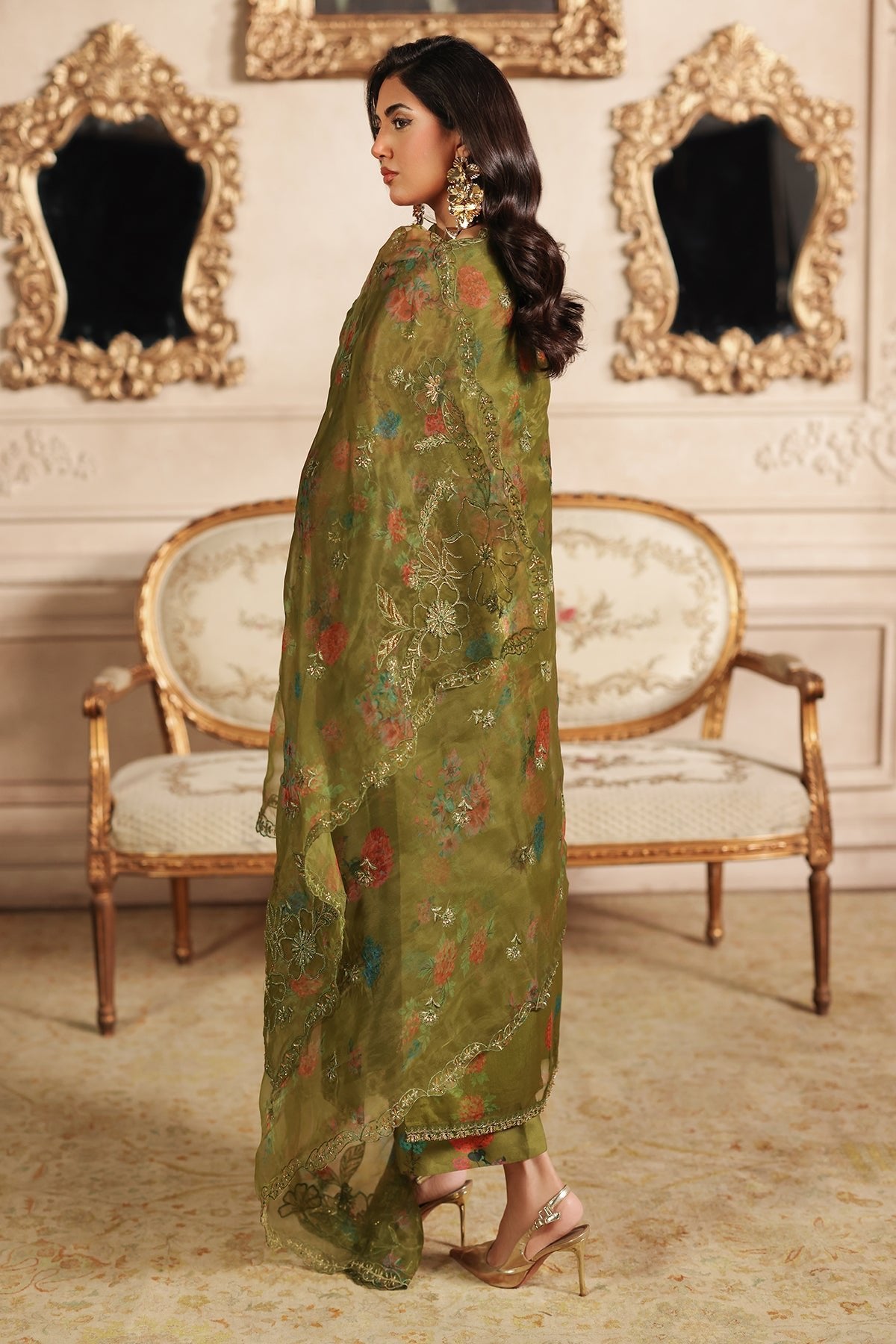 Charizma 3Pc Embroidered Organza Suit (CMA-4-075) gulbuy.com