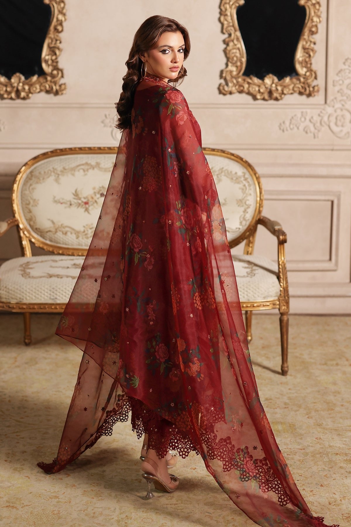 Charizma 3Pc Embroidered Organza Suit (CMA-4-074) gulbuy.com