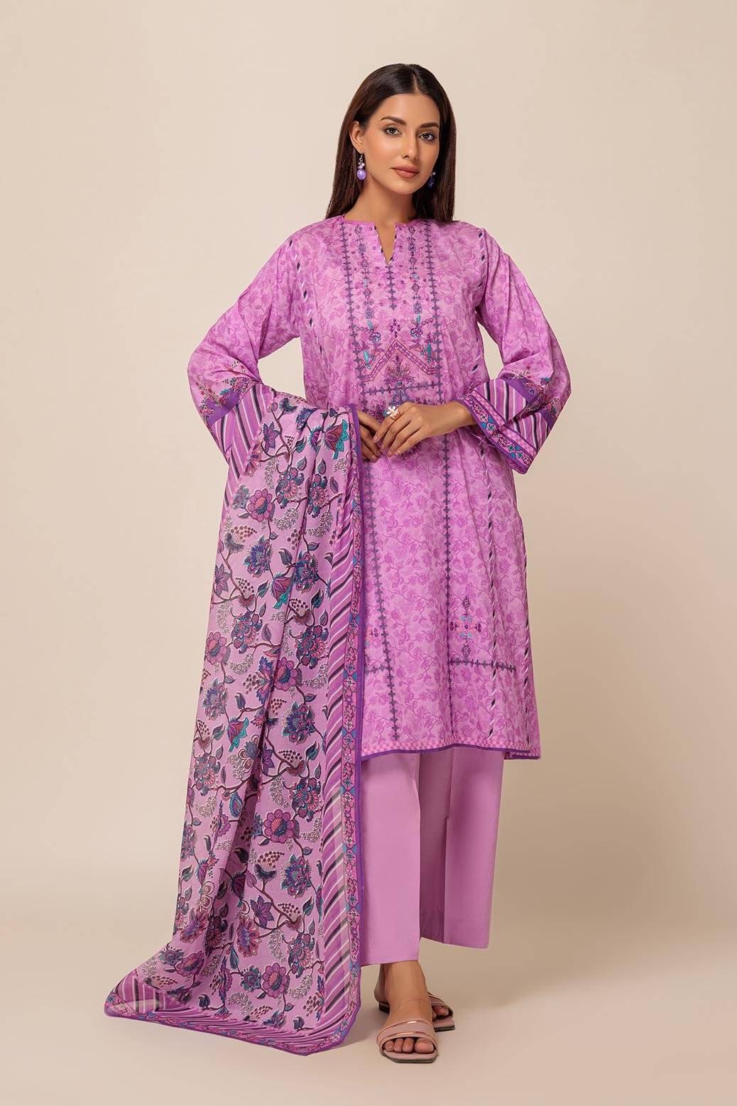 BONANZA SATRANGI 3PC PRINTED LAWN SUIT (2S24E3P080)