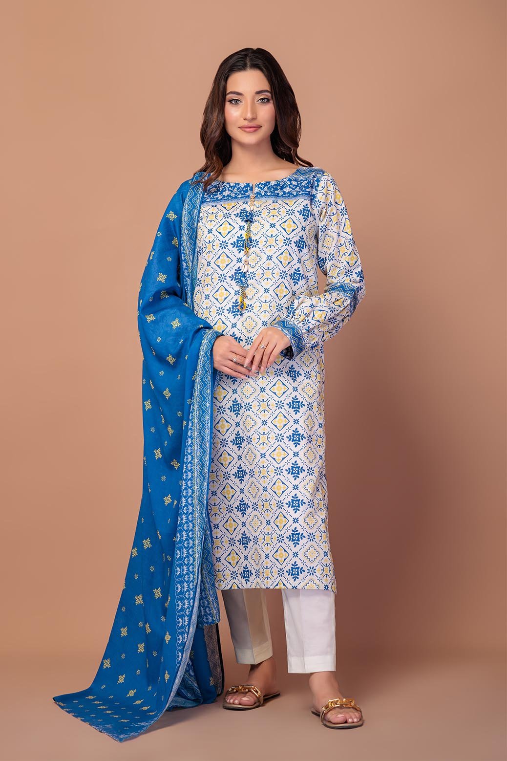 BONANZA SATRANGI 3PC PRINTED LAWN SUIT (1S24P3P599)