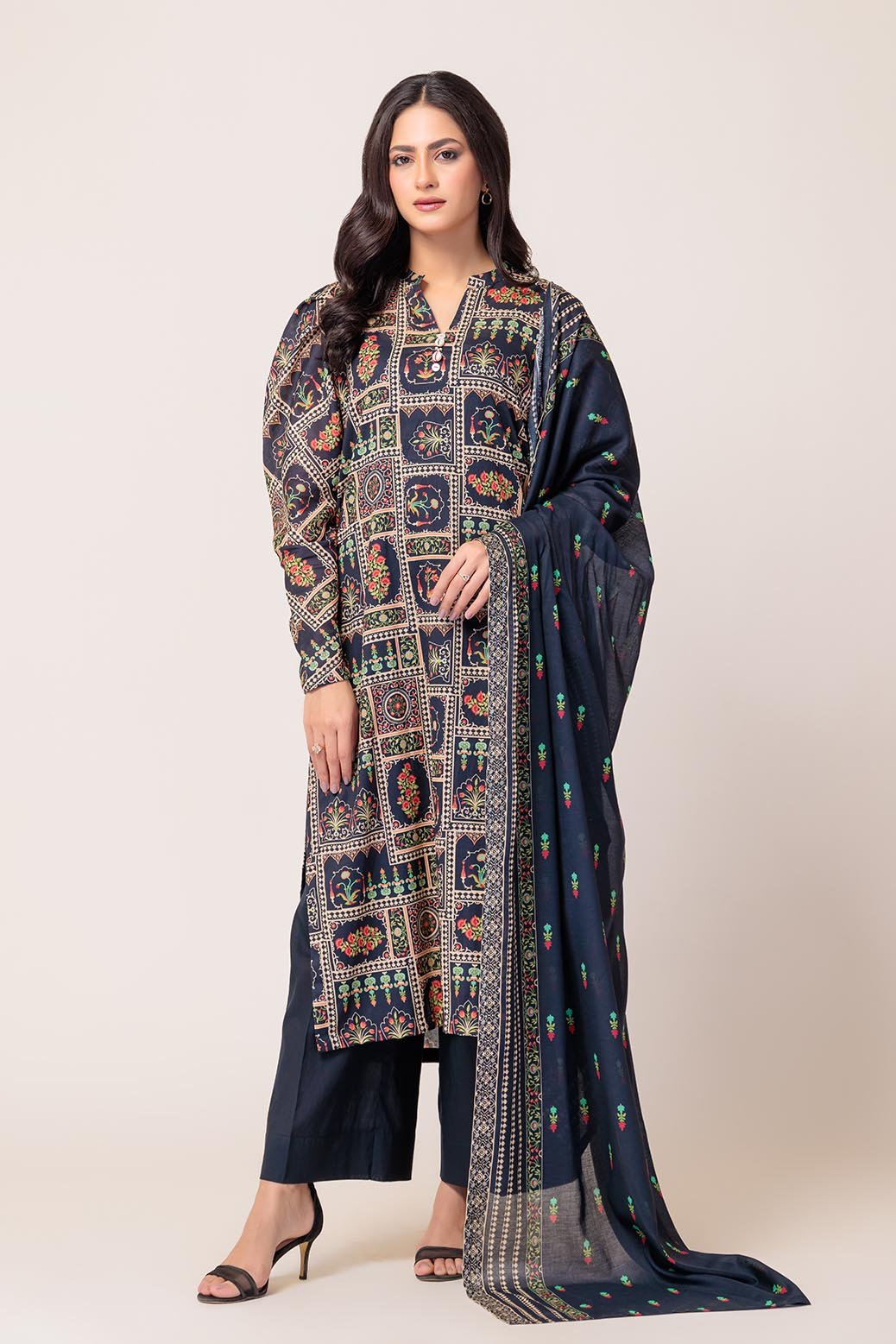 BONANZA SATRANGI 3PC PRINTED LAWN SUIT (1S24P3P590)