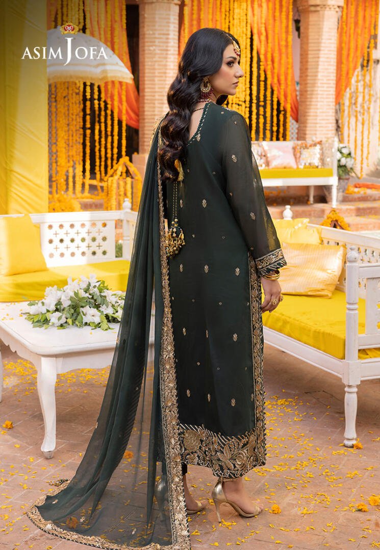 ASIM JOFA 3 PIECE EMBROIDERED CHIFFON SUIT (AJDA-12)