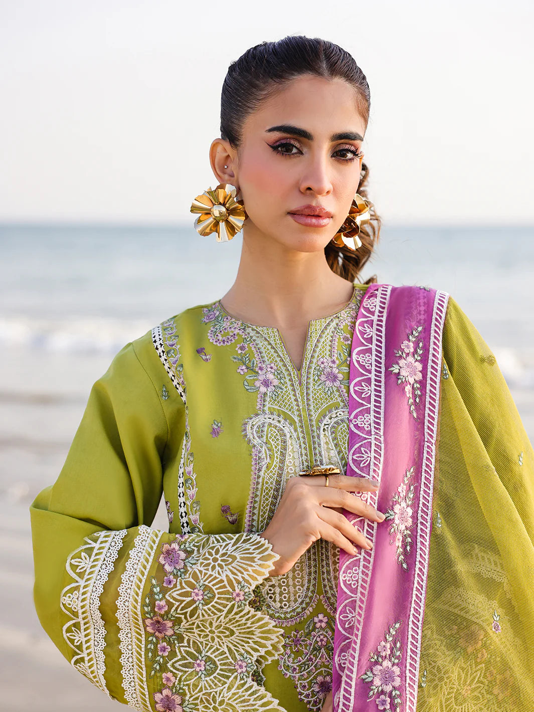 Faiza Faisal 3Pc Embroidered Organza Suit HINA gulbuy.com