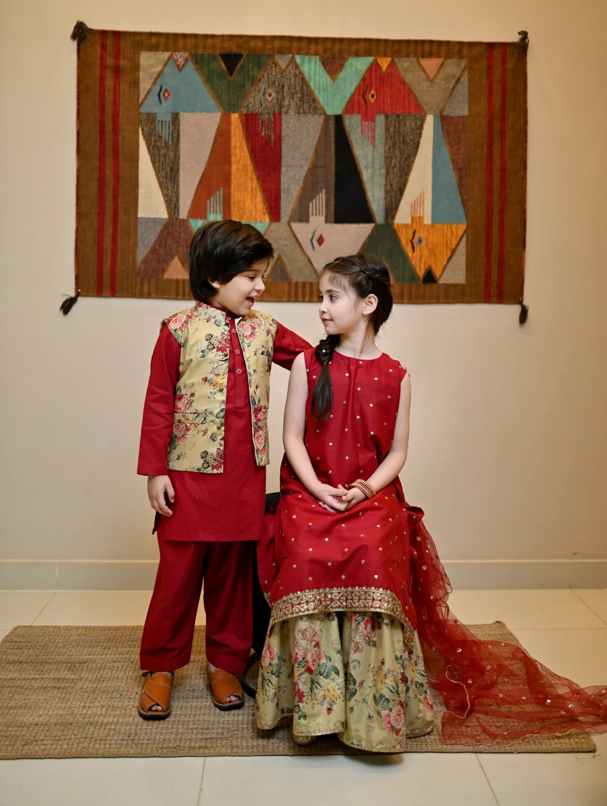 Kastoor 3Pc Embroidered Lawn Kids Suit KKG-035 gulbuy.com