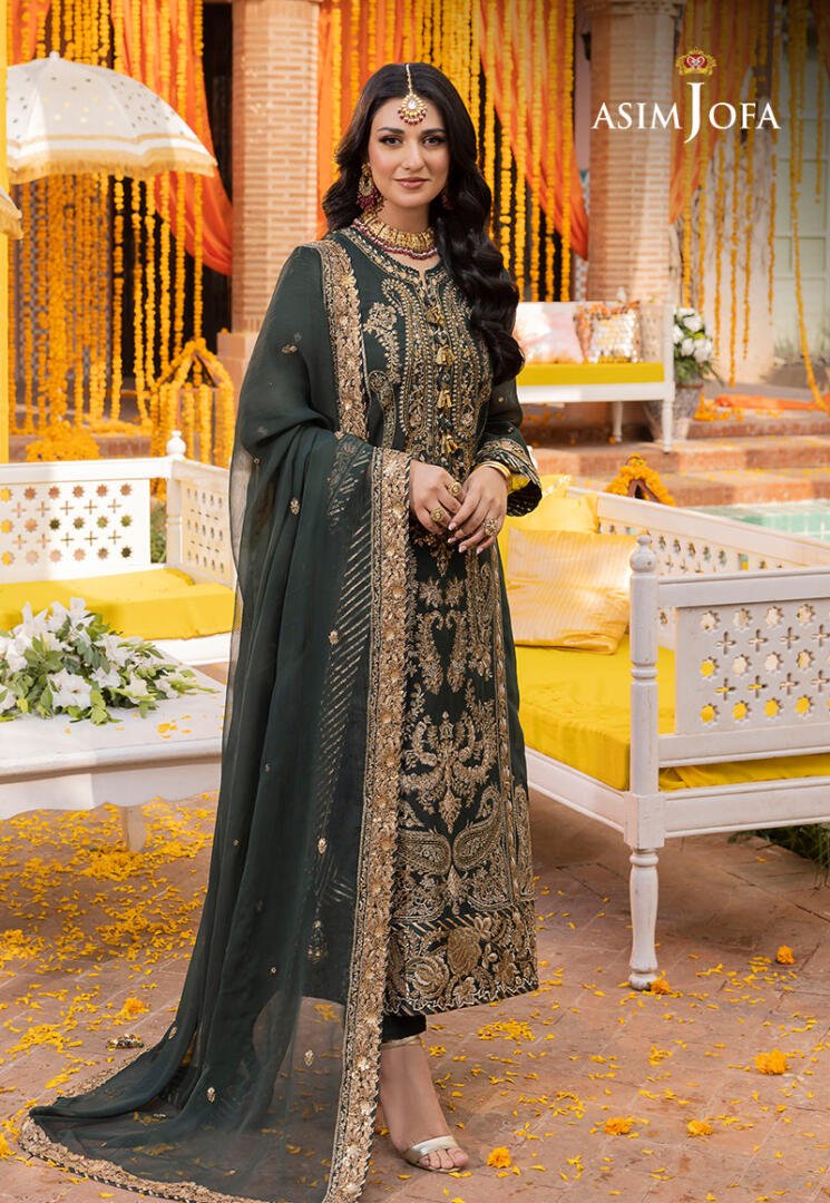 ASIM JOFA 3 PIECE EMBROIDERED CHIFFON SUIT (AJDA-12)