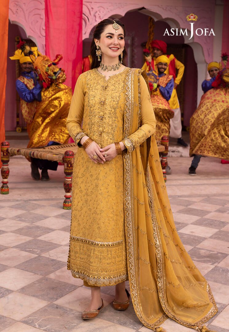 ASIM JOFA 3 PIECE EMBROIDERED CHIFFON SUIT (AJDA-04)