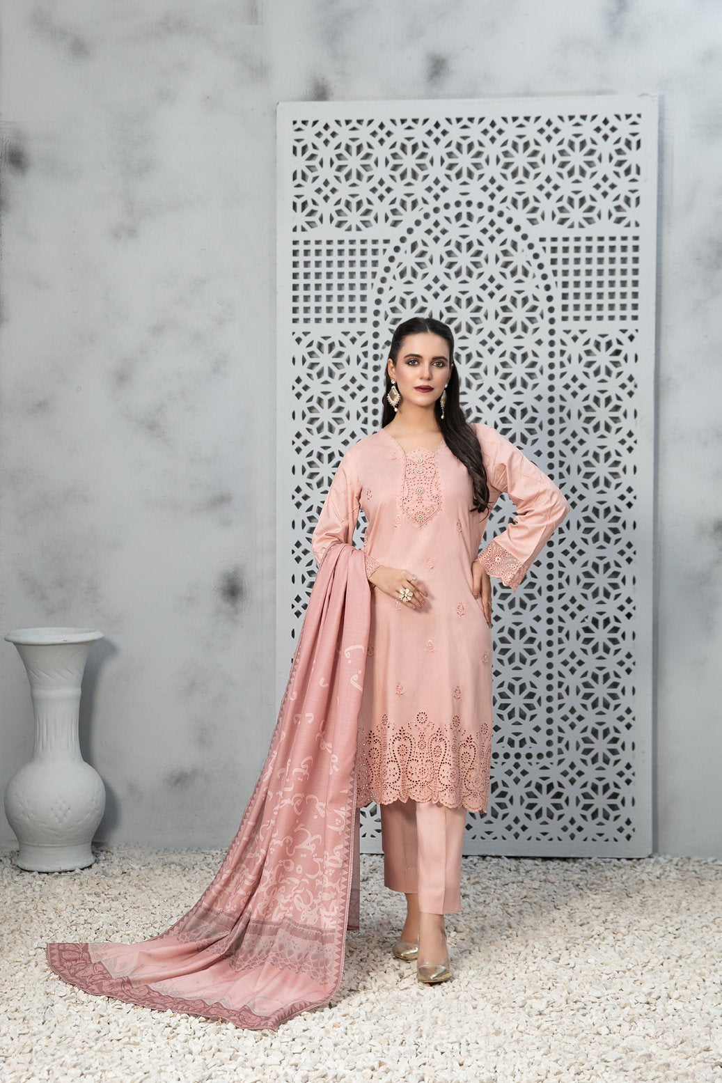 Tawakkal 3 Piece Embroidered Printed Suit (D-9853)