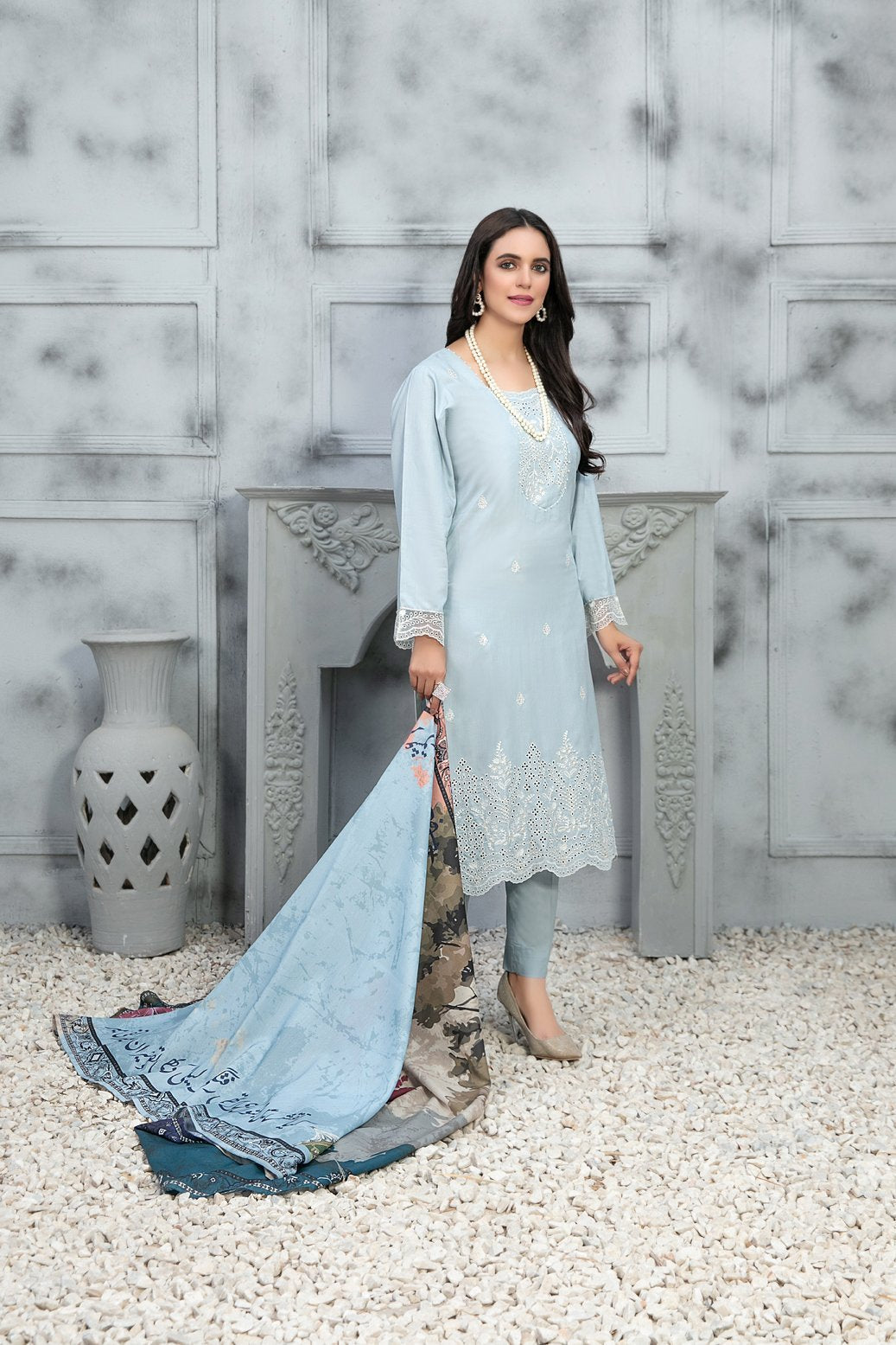 Tawakkal 3 Piece Embroidered Printed Suit (D-9849)