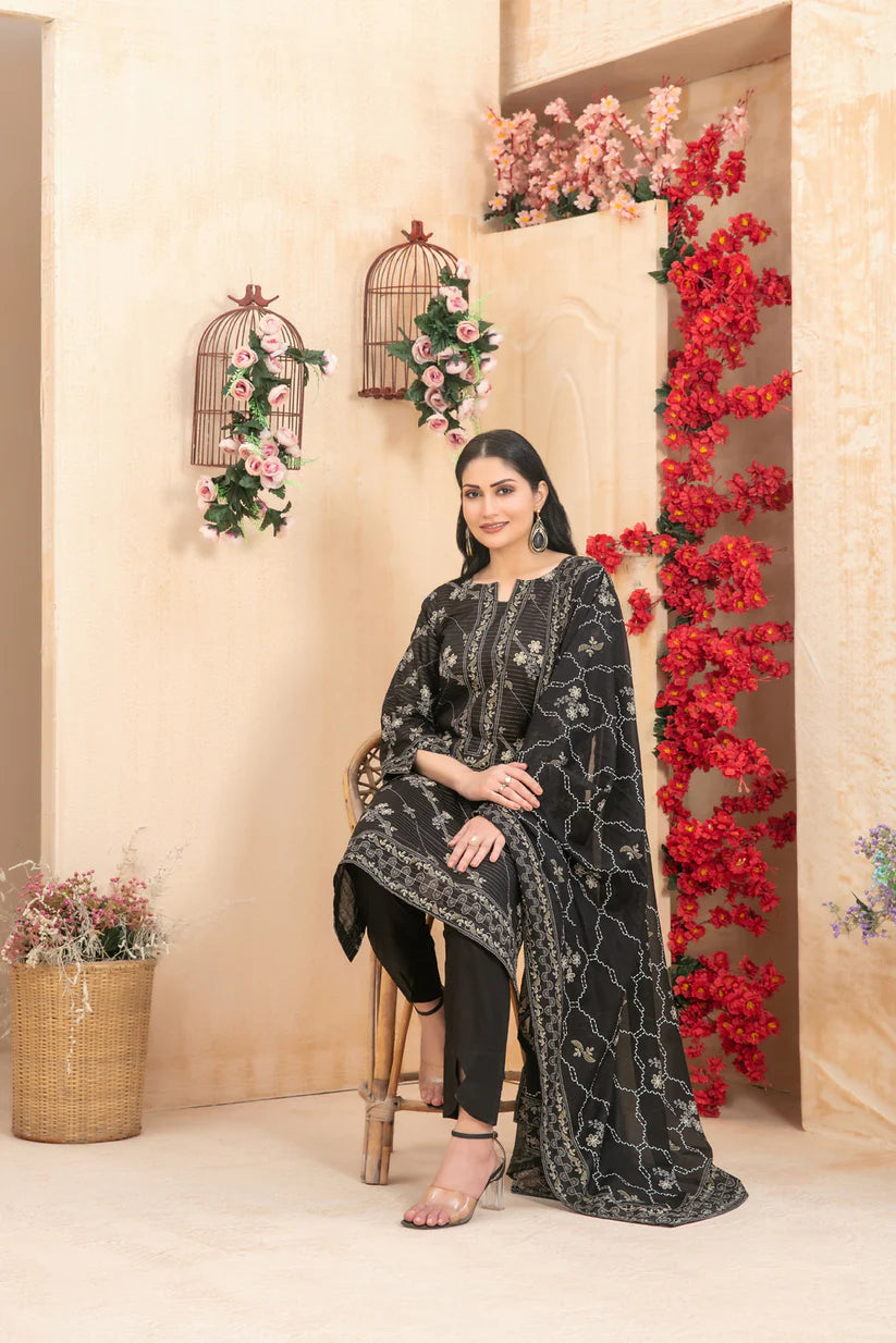 Tawakkal 3Pc Embroidered Lawn Suit D-1945