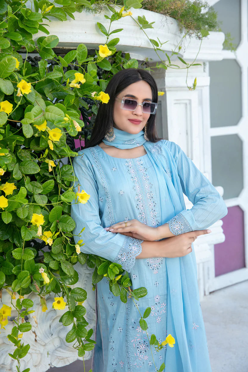 Tawakkal 3Pc Embroidered Lawn Suit D-1747