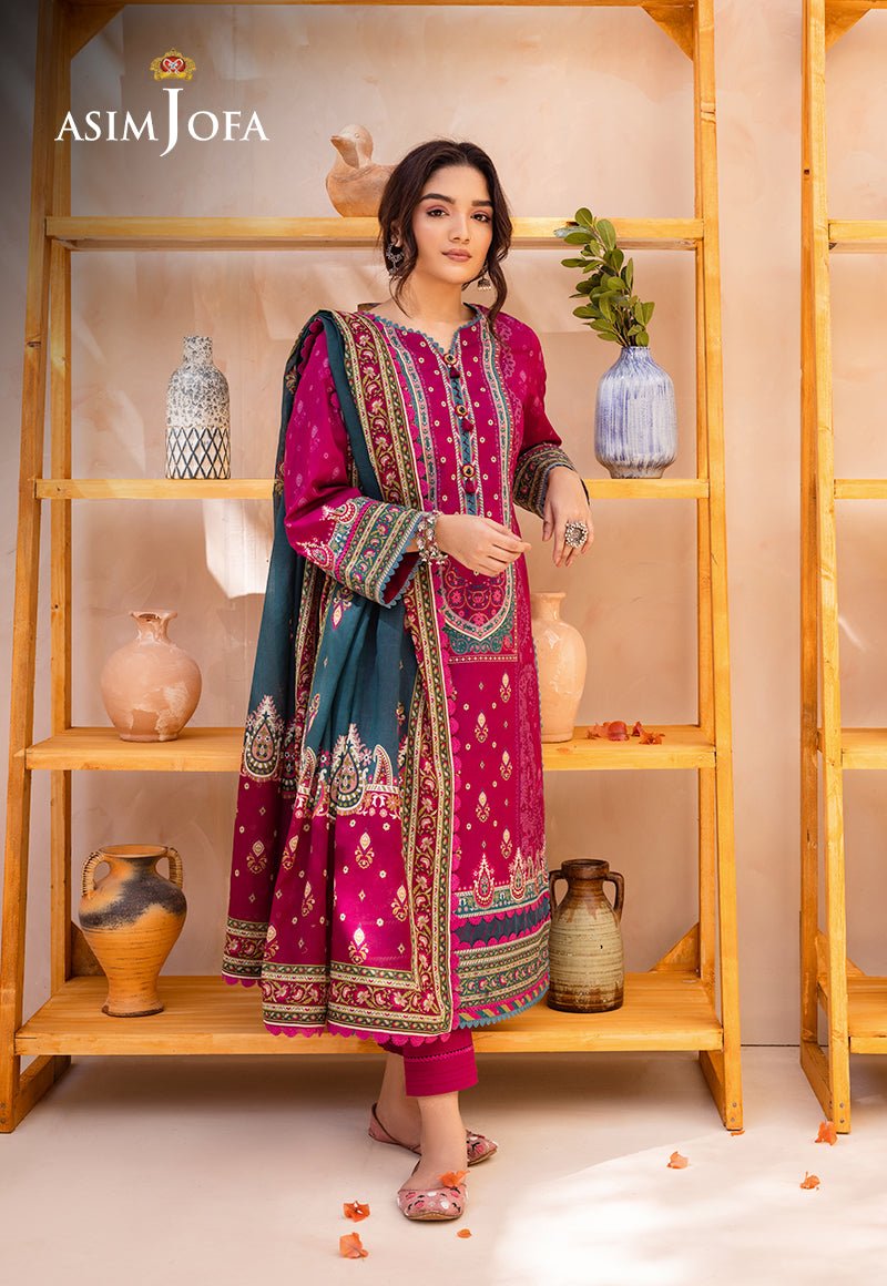 ASIM JOFA 3 PIECE CAMBRIC LAWN SUIT (AJUB-05)
